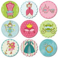 Tags with Princess Elements in vector