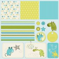 Design elements for baby scrapbook N4