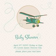Baby Shower or Arrival Card with Plane