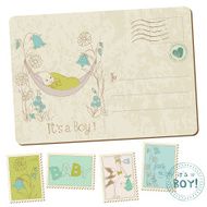 Vintage Baby Boy Arrival Postcard N3