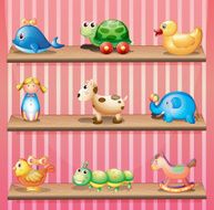 Collection of the colorful toys