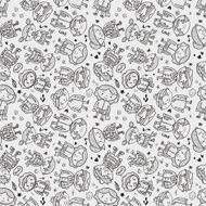 seamless doodle family pattern N2