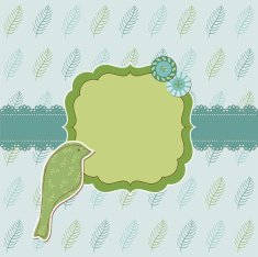 Beautiful Floral Card with Bird N3