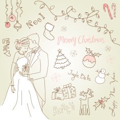 Christmas and New Year hand drawn doodles N2