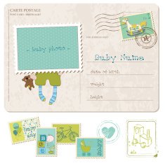 Baby Boy Birthday Postcard N2