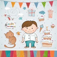 Birthday set with little boy