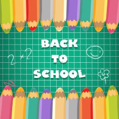 School background with pencils Vector illustration N2