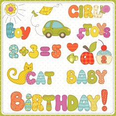Scrapbook collection of colorful children elements