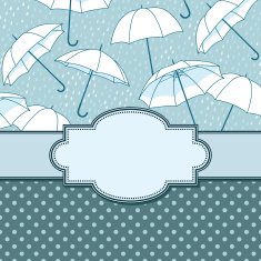 vector vintage frame with umbrellas