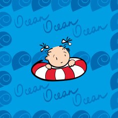 Swimming child vector illustration