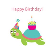 cute greeting card with fun turtle N2