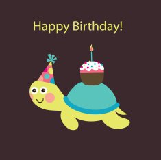 cute greeting card with fun turtle N3