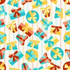 Happy Birthday party seamless pattern with gifts