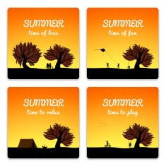 Poster set summer landscape