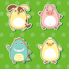 Cute animal stickers N11