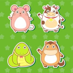 Cute animal stickers N13