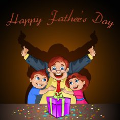 Father's Day Background with father and kids N3