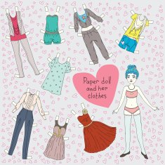 Paper doll and her clothes