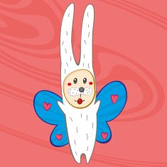 Bunny dressed as a butterfly