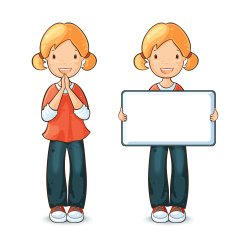 Girl with different expressions