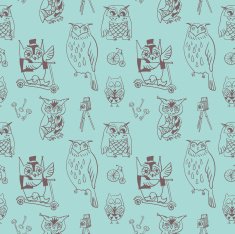 Seamless vintage owl pattern