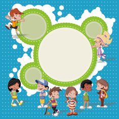 Cartoon Kids Playing N11