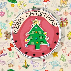 Christmas tree card pattern