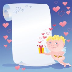 Scroll And Cupid With Gift