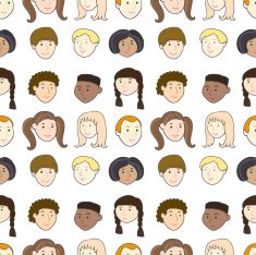 Children smiling faces pattern N4