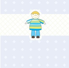Baby boy arrival card Vector illustration