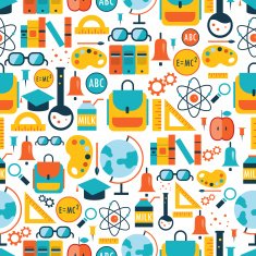 Back to school seamless background pattern N3
