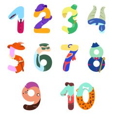 Numbers like man symbols