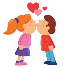 Boy and Girl Kissing N3