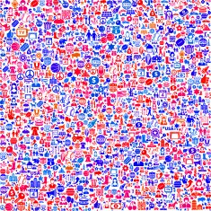USA icons forming a patterned background