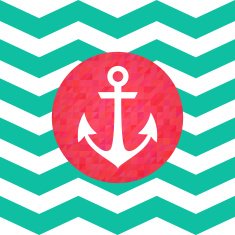 Simple geometric nautical card with anchor N4