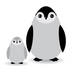 Funny penguins on white background Vector N2