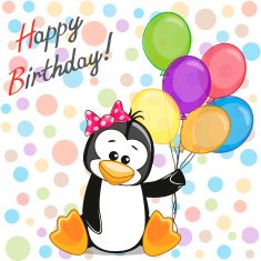 Penguin with balloons N2