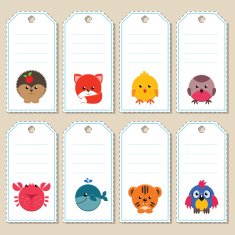 Kid gift tag set