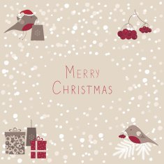 Christmas card with birds