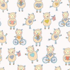 Cute happy sheep pattern