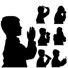 Vector silhouette of boy N77