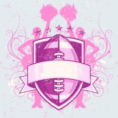 Grungy Football Cheerleader Crest