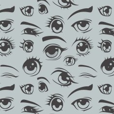 Eyes of anime seamless pattern