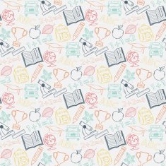 Neon Seamless pattern Back to school with hat graduate scroll