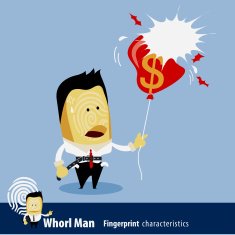 Fingerprint Business Man with balloon