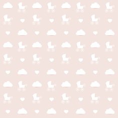 Baby soft purple background Girl retro buggie concept