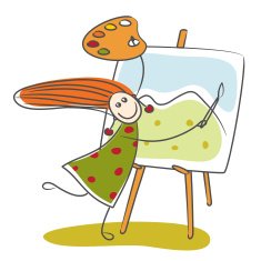 Little girl drawing mountain N2