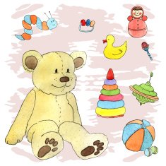Teddy bear and other toys