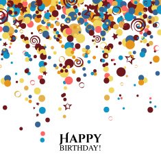 Vector birthday card with polka dots and wishes text N2