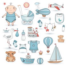 Baby boy shower Cute icons N2